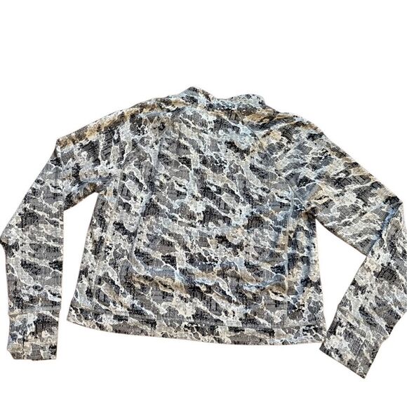 Spyder Active Woman's Half Zip Long Sleeve Knit Top Sz L Black White Gray - Picture 10 of 10